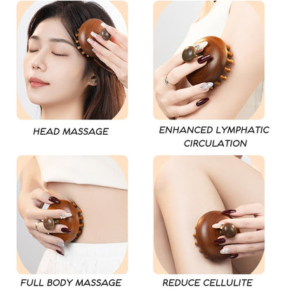 iunxkmi Holz-Kopfhautmassagekamm - Sandelholz-Kopfmassagegerät, Gua Sha Bürste für Frauen Männer Haarwachstum Körper Massage