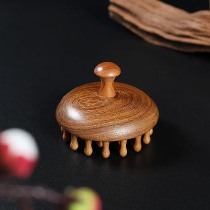 iunxkmi Holz-Kopfhautmassagekamm - Sandelholz-Kopfmassagegerät, Gua Sha Bürste für Frauen Männer Haarwachstum Körper Massage