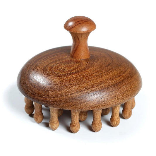 iunxkmi Holz-Kopfhautmassagekamm - Sandelholz-Kopfmassagegerät, Gua Sha Bürste für Frauen Männer Haarwachstum Körper Massage