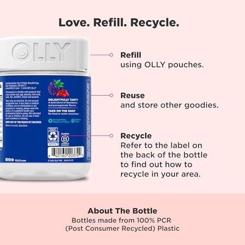OLLY Männer Multi Gummis – Unterstützt das allgemeine Wohlbefinden* mit Vitamin A, C, D, E, B-Vitaminen & Zink, Blackberry-Blitz-Geschmack, 65-Tage-Vorrat – 130 Stück