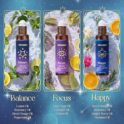 ARVIDSSON Ätherische Öle Roll-On Set – Natürliche Selbstpflege-Blends für Frauen – Geschenkset mit 6 Aromatherapieölen: Sweet Dream, Unwind, Breathe, Balance, Focus, Happy – Rollerflaschen für Körper und Massage