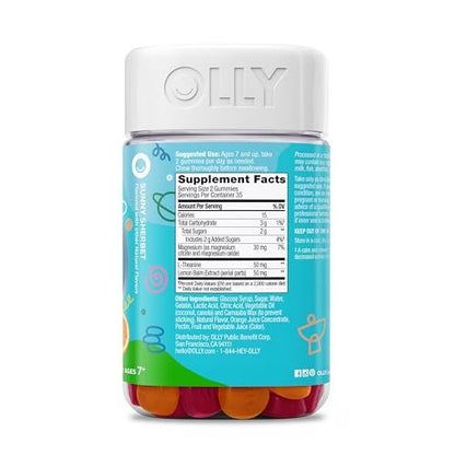 OLLY Kids Chillax Gummibärchen – Für Ruhe und Entspannung* – Magnesium, L-Theanin, Melissen-Extrakt – 70 Stück (35 Tage Vorrat)