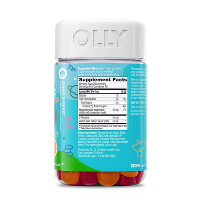 OLLY Kids Chillax Gummibärchen – Für Ruhe und Entspannung* – Magnesium, L-Theanin, Melissen-Extrakt – 70 Stück (35 Tage Vorrat)