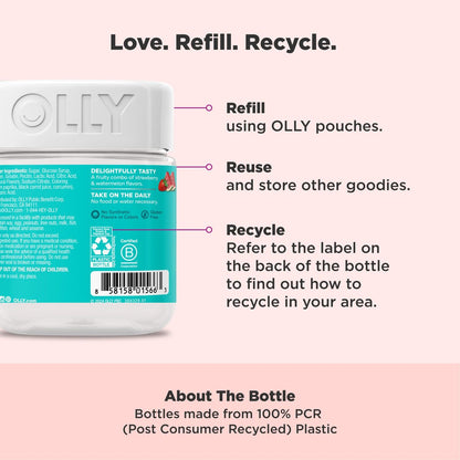 OLLY Teen Girl Multi Gummy – Multivitamin für gesunde Haut & Immunsystem, mit Biotin, Zink, Erdbeer-Melonen-Geschmack, 100 Stück (50 Tage Vorrat)