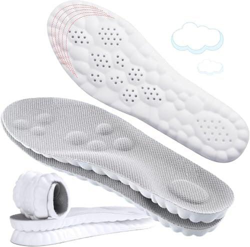 4D Cloud-Like Komfort Einlegesohlen für Damen - Weiche Memory-Schaum-Dämpfung - Zuschneidbare Stepper-Einlagen mit Fußgewölbestütze gegen Fußschmerzen und Ermüdung (US W 6.5-9)