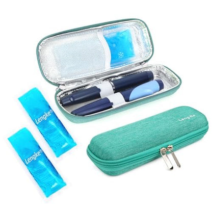 YOUSHARES Tragbare Insulin-Kühlbox Reiseetui – TSA-geprüfte Medikamenten-Kühltasche für Diabetiker, EVA-isolierte Aufbewahrung für EpiPens, Kühlendes Diabetes-Zubehör mit 2 Kühlakkus