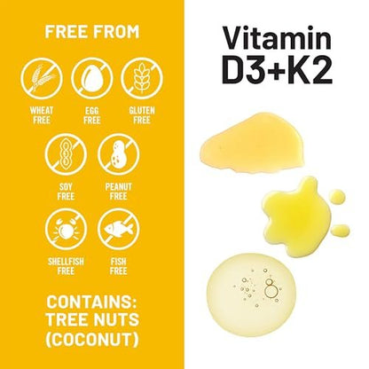 NatureWise Veganes Vitamin D3 + K2 mit Bio-Kokos-MCT-Öl – Natürliches D3 5000 IE + Natürliches K2 100 μg – Hochabsorbierender Knochenunterstützung – Soja- & glutenfrei – Hergestellt in den USA – 30 Softgels [30-Tage-Vorrat]