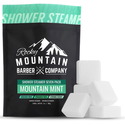Mountain Mint Duschbomben 7er Pack – Hergestellt in USA mit extra starkem Duft – Aromatherapie mit ätherischen Ölen aus Eukalyptus, Pfefferminze & Menthol – Erfrischender Duft zur Stresslinderung