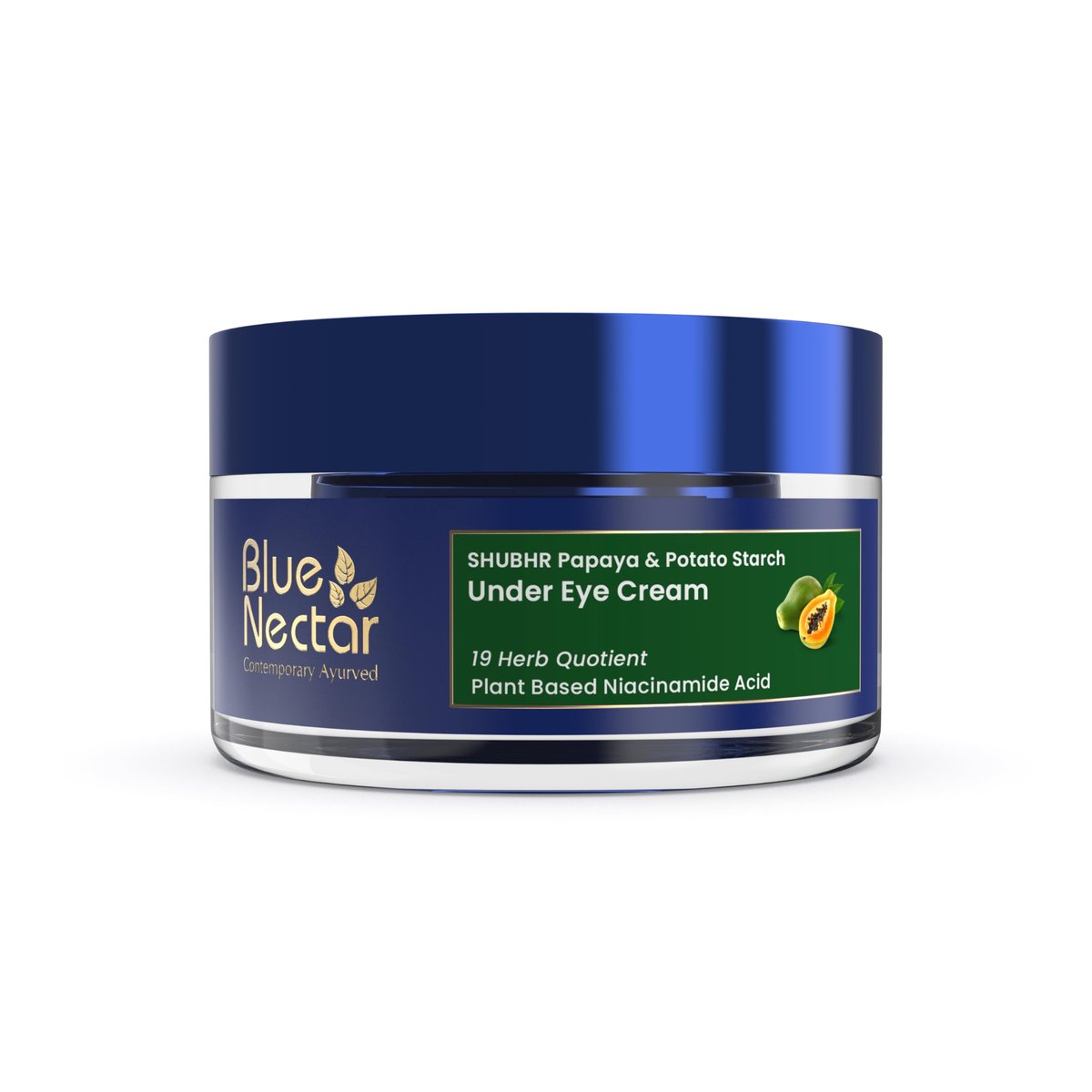 Blue Nectar Augencreme für Damen | Natürliche Niacinamid-Augencreme mit Papaya & Kartoffel | Leichte pflanzliche Formel mit Neem & Aloe Vera (18 Kräuter, 15 g)