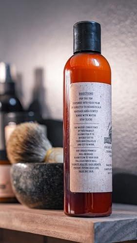 Johnny Slicks Bio Handgeschlagener Bartreiniger – Unterstützt Bart- und Hautgesundheit – mit Teebaum-, Pfefferminz- und Kokosöl – Vielseitige Formel – Robuster Duft – 237 ml