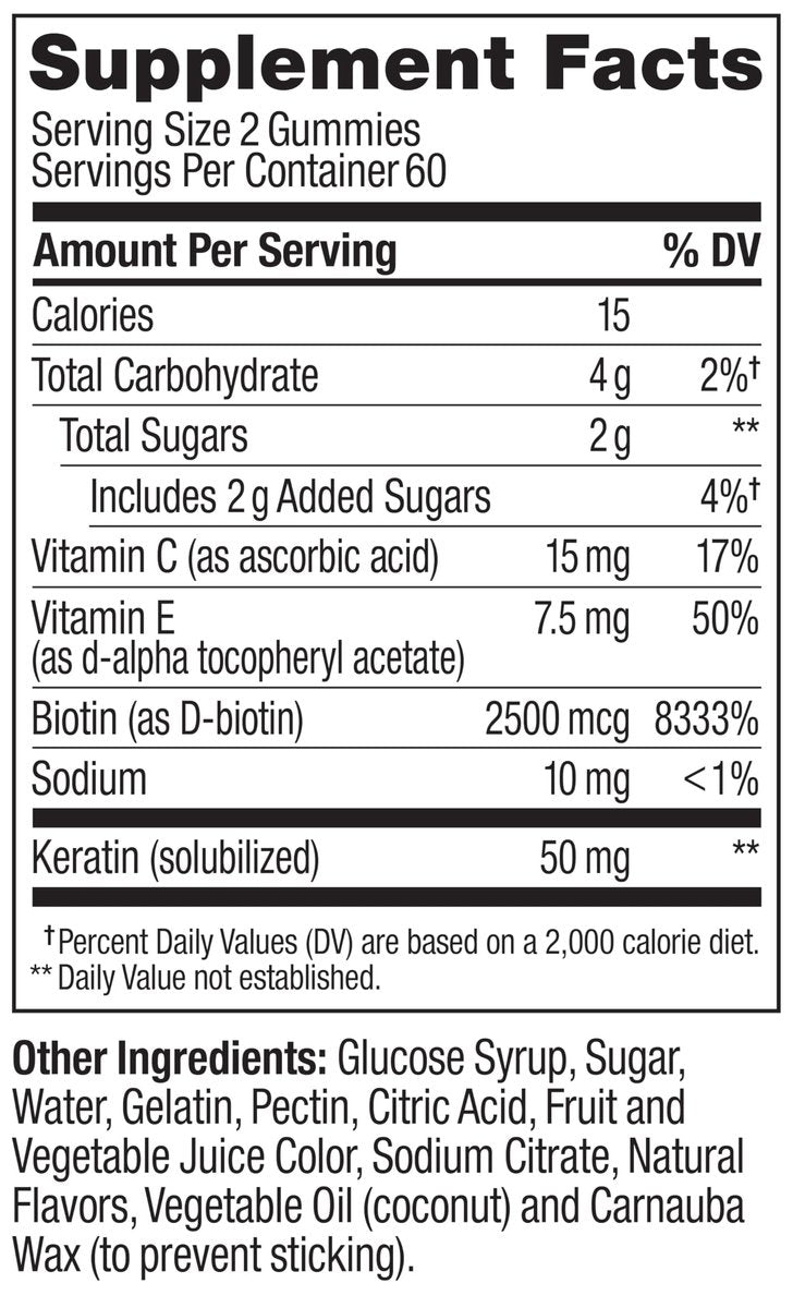 OLLY Hair Skin and Nails Gummies – Unwiderstehliche Schönheit mit Biotin 2500mcg pro 2 Gummis, Keratin & Vitamin C – Unterstützt gesunde Haare, Haut & Nägel – Grapefruitgeschmack – 120 Stück