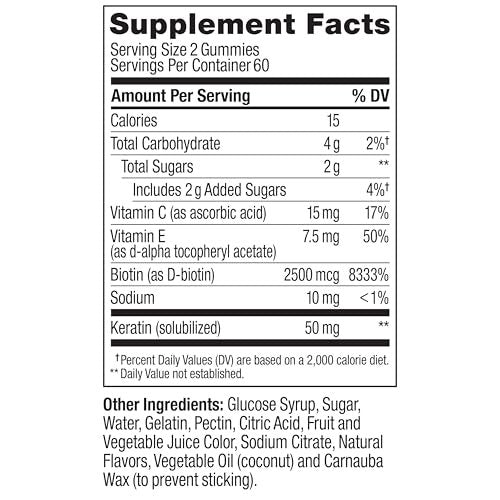 OLLY Hair Skin and Nails Gummies – Unwiderstehliche Schönheit mit Biotin 2500mcg pro 2 Gummis, Keratin & Vitamin C – Unterstützt gesunde Haare, Haut & Nägel – Grapefruitgeschmack – 120 Stück