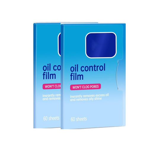 2er-Pack Ölpapier für das Gesicht (120 Blatt) - Ölabsorbierende Blotting Sheets für fettige Haut, make-up-freundlich & tragbar