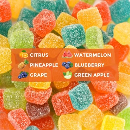 HOOLOO Hanf Gummis für Erwachsene, 6 fruchtige Geschmacksrichtungen für tiefe Nachtruhe und Entspannung, mit Vitaminen und Omega 3, hergestellt in den USA