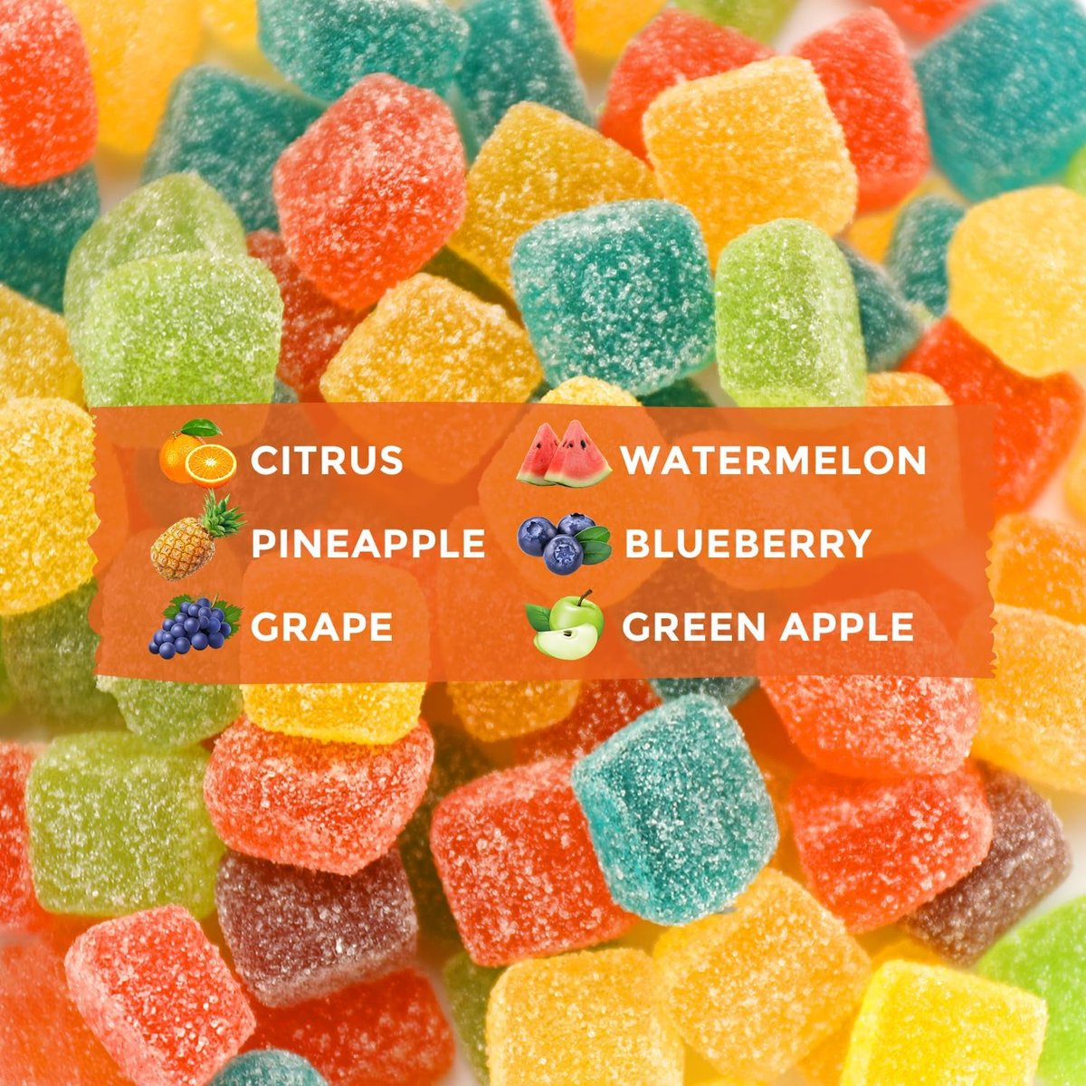 HOOLOO Hanf Gummis für Erwachsene, 6 fruchtige Geschmacksrichtungen für tiefe Nachtruhe und Entspannung, mit Vitaminen und Omega 3, hergestellt in den USA