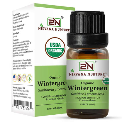 Nirvana Nurture Wintergreen Bio-Öl, USDA-zertifiziert, 100% rein unverdünnt, 0,34 Fl Oz