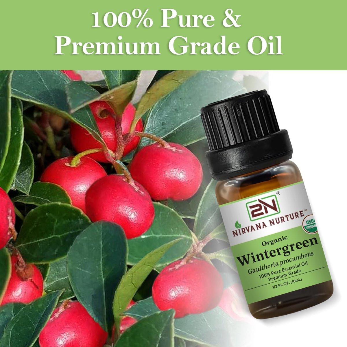 Nirvana Nurture Wintergreen Bio-Öl, USDA-zertifiziert, 100% rein unverdünnt, 0,34 Fl Oz