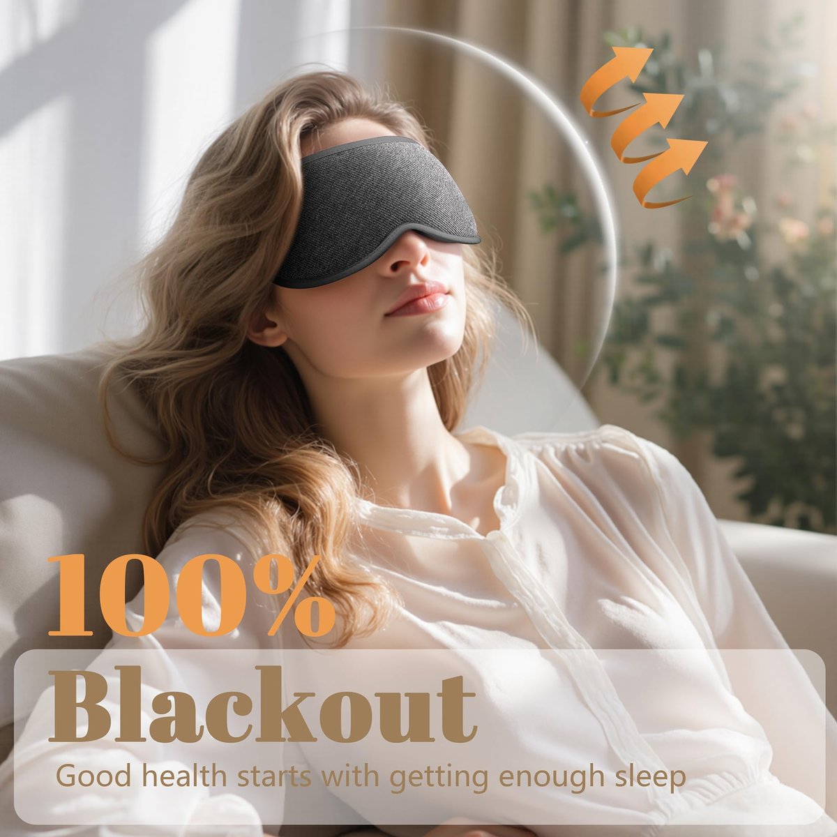 Vynix Schlafmaske für Männer und Frauen - 100% blickdichte Augenmaske zum Schlafen, druckfreie 3D-Schlafmaske, verstellbare lichtblockierende Schlafbrille für Reisen, Nickerchen, Nachtschichten, Büro - Grau
