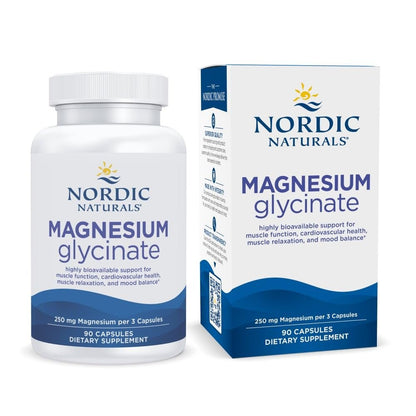 Nordic Naturals Vegetarische Magnesiumglycinat Kapseln, ungesüßt, 90 Stück – 250 mg Magnesium pro Portion – Hoch bioverfügbare Unterstützung für Muskel- & Herz-Kreislauf-Funktion – Nicht-GVO – 30 Portionen