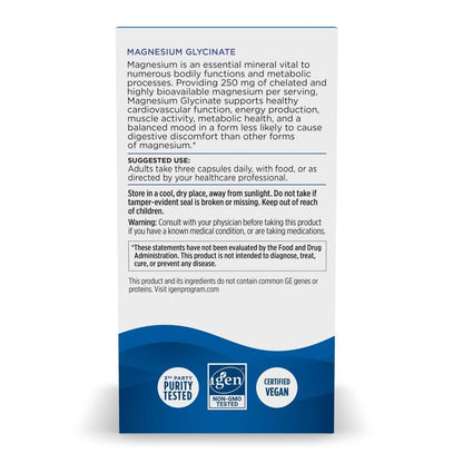 Nordic Naturals Vegetarische Magnesiumglycinat Kapseln, ungesüßt, 90 Stück – 250 mg Magnesium pro Portion – Hoch bioverfügbare Unterstützung für Muskel- & Herz-Kreislauf-Funktion – Nicht-GVO – 30 Portionen