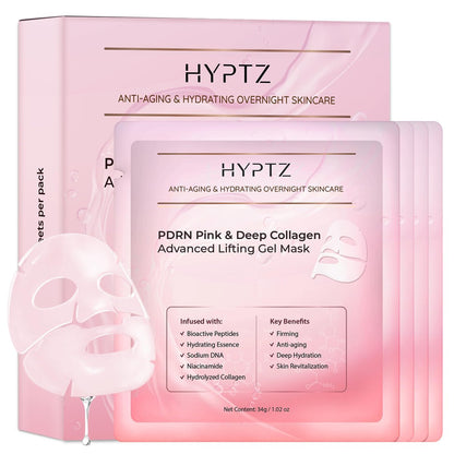 realori Salmon DNA PDRN Collagen Gesichtsmaske – Koreanische Gesichtsmaske für Glas-Haut – Kollagen-Gesichtsmasken über Nacht Hydrogel – Straffende, Feuchtigkeitsspendende Gesichtsmasken, Pinke Kollagenmaske 4er-Pack