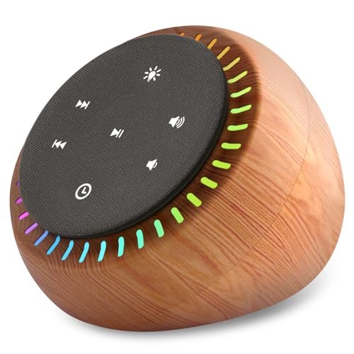 DreamSky Klangmaschine für Schlaf, Weißes Rauschen für Erwachsene & Baby, Braunes Rauschen für Büro & Privatsphäre, 26 Klänge & RGB-Licht, USB-C-betrieben für Zuhause & Reisen