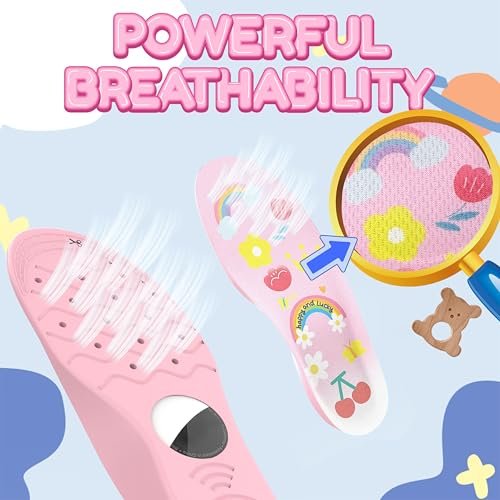 Sifemp Einlegesohlen für AirTag Versteckhalter, Tracker-Gehäuse für Kinder, Bequeme Schuheinsätze, Pink Regenbogen (Pink, Fuß: 6,2-6,9 Zoll/Einlegesohle: 6,8-7,5 Zoll/10-12C)