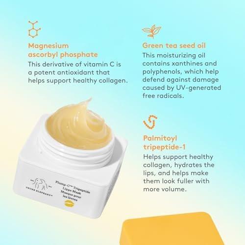 Drunk Elephant Plump-C Tripeptide Lippe Mask – 20 g / 0,7 oz – Klinische Clean Skincare – Tierversuchsfrei – Ohne ätherische Öle, Silikone und Duftstoffe