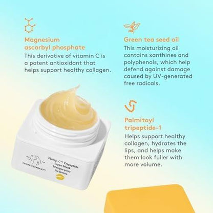 Drunk Elephant Plump-C Tripeptide Lippe Mask – 20 g / 0,7 oz – Klinische Clean Skincare – Tierversuchsfrei – Ohne ätherische Öle, Silikone und Duftstoffe