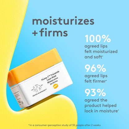 Drunk Elephant Plump-C Tripeptide Lippe Mask – 20 g / 0,7 oz – Klinische Clean Skincare – Tierversuchsfrei – Ohne ätherische Öle, Silikone und Duftstoffe