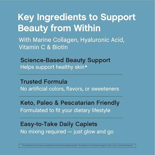 NeoCell Marine Collagen Peptide Kapseln | 180 Kapseln | mit Hyaluronsäure | Doppelte Stärke | Für Nägel, Haut & Haare
