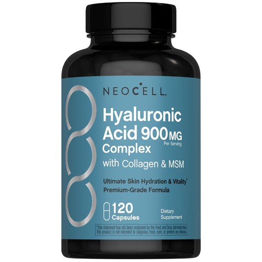 NeoCell Hyaluronsäure-Komplex 900mg | 120 Kapseln | mit bioaktiven Kollagenpeptiden & MSM | Premium-Formel