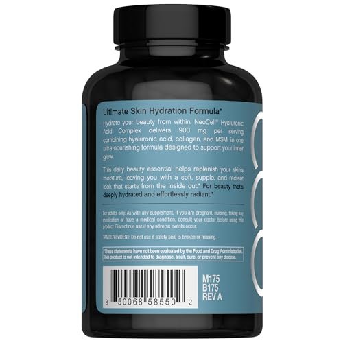 NeoCell Hyaluronsäure-Komplex 900mg | 120 Kapseln | mit bioaktiven Kollagenpeptiden & MSM | Premium-Formel