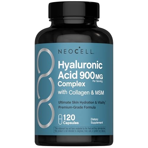 NeoCell Hyaluronsäure-Komplex 900mg | 120 Kapseln | mit bioaktiven Kollagenpeptiden & MSM | Premium-Formel