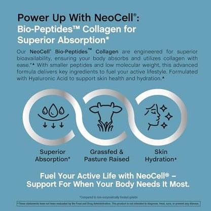 NeoCell Kollagen-Peptid Kapseln | 90 Kapseln | Mit Hyaluronsäure | Für Hautfeuchtigkeit und verbesserte Absorption | Fortschrittliche Weidehaltungs-Formel | Für Frauen und Männer