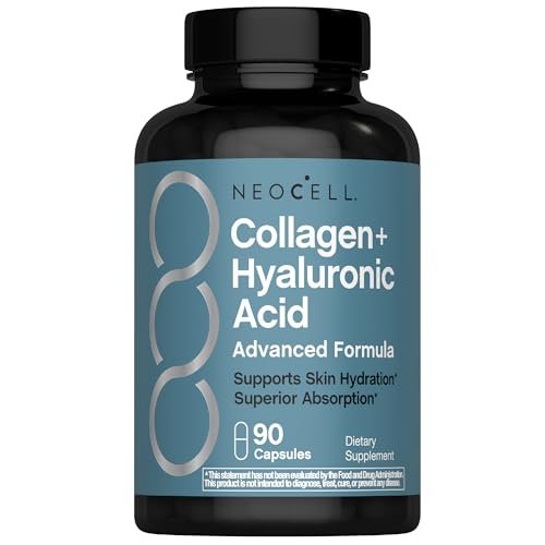 NeoCell Kollagen-Peptid Kapseln | 90 Kapseln | Mit Hyaluronsäure | Für Hautfeuchtigkeit und verbesserte Absorption | Fortschrittliche Weidehaltungs-Formel | Für Frauen und Männer