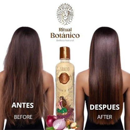 RITUAL BOTANICO Onion Shampoo mit Zwiebel- und Arganöl – Ultrareparierendes S.O.S. Shampoo für beschleunigtes Haarwachstum, mehr Fülle, Glanz und Geschmeidigkeit – 400 ml