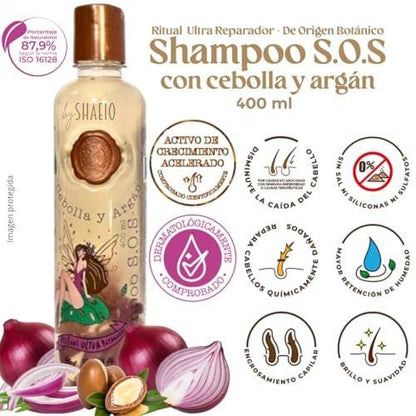 RITUAL BOTANICO Onion Shampoo mit Zwiebel- und Arganöl – Ultrareparierendes S.O.S. Shampoo für beschleunigtes Haarwachstum, mehr Fülle, Glanz und Geschmeidigkeit – 400 ml
