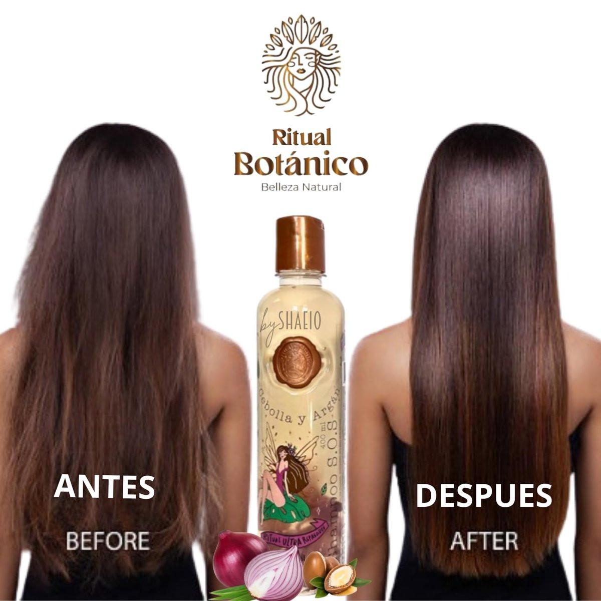 RITUAL BOTANICO Onion Shampoo mit Zwiebel- und Arganöl – Ultrareparierendes S.O.S. Shampoo für beschleunigtes Haarwachstum, mehr Fülle, Glanz und Geschmeidigkeit – 400 ml