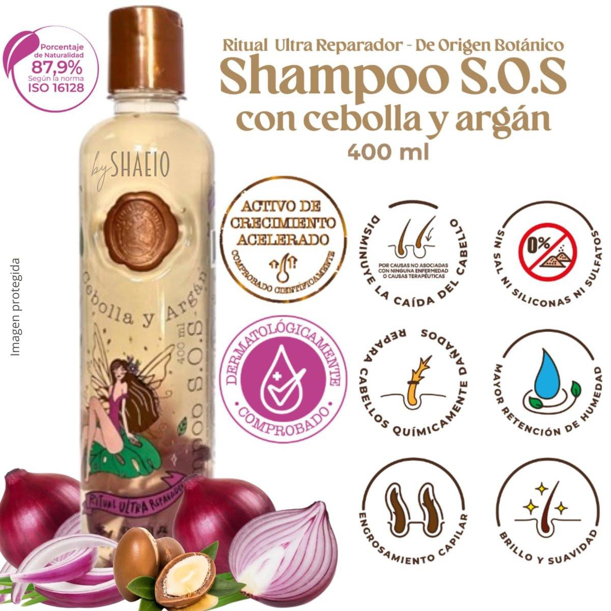 RITUAL BOTANICO Onion Shampoo mit Zwiebel- und Arganöl – Ultrareparierendes S.O.S. Shampoo für beschleunigtes Haarwachstum, mehr Fülle, Glanz und Geschmeidigkeit – 400 ml