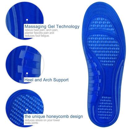 TIESTRA Cushion Gel Schuh-Einlegesohlen für Herren – Stoßdämpfung für Fußentlastung, Komfort Memory Foam Sport Laufsohlen, Fußgewölbeunterstützung Innensohlen für Arbeitsschuhe, Zuschneidbar, Größe US8-12 Schwarz L