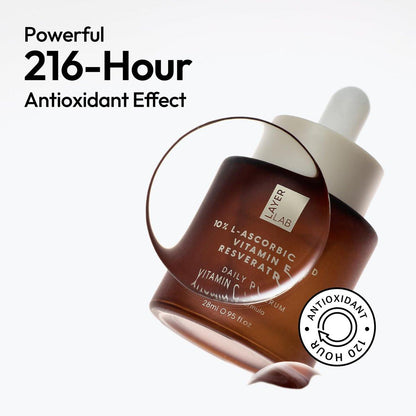 LAYERLAB 10% Vitamin C Radiance Serum mit Resveratrol & Vitamin E | Leistungsstarke Antioxidantien-Formel für einen sichtbar helleren, ebenmäßigen Teint | Feuchtigkeitsspendende K-Beauty Hautpflege (0,94 fl oz)