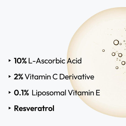 LAYERLAB 10% Vitamin C Radiance Serum mit Resveratrol & Vitamin E | Leistungsstarke Antioxidantien-Formel für einen sichtbar helleren, ebenmäßigen Teint | Feuchtigkeitsspendende K-Beauty Hautpflege (0,94 fl oz)