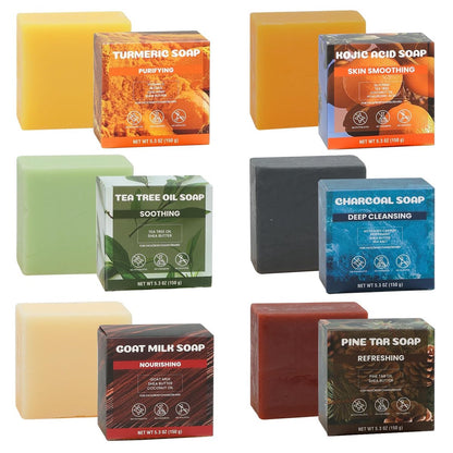 Rinse & Robust Männer Naturseife – Frischer & Sauberer Duft Sortiment (6er-Pack, 5,3 oz je) – Nicht aufdringlich – Sanfte Seifenstücke für Gesicht, Körper & Hände – Alle Hauttypen – Ideales Geschenk für Männer