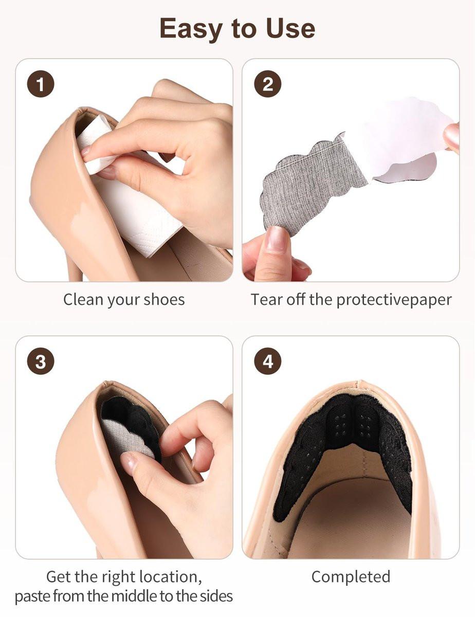 6 Paar Fersenpolster für Schuhe: Fersengripps für Damen und Herren – Fersenkissen, Schuhe zu groß – Ultra beruhigende Fersenschützer gegen Fersenschmerzen, Rutschen, Blasen und Reibung