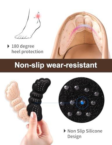 6 Paar Fersenpolster für Schuhe: Fersengripps für Damen und Herren – Fersenkissen, Schuhe zu groß – Ultra beruhigende Fersenschützer gegen Fersenschmerzen, Rutschen, Blasen und Reibung