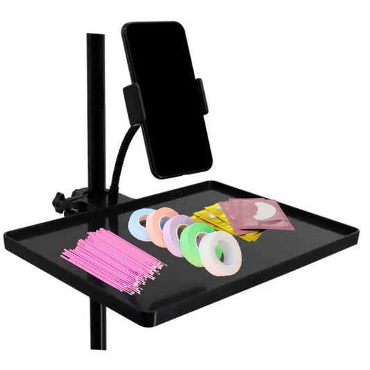 Verstellbarer Wimpern-Tablett-Halter mit Handyhalter – Organizer für Wimperntechnikerinnen, Wimpern-Studio, Salon – 10,6" x 8"