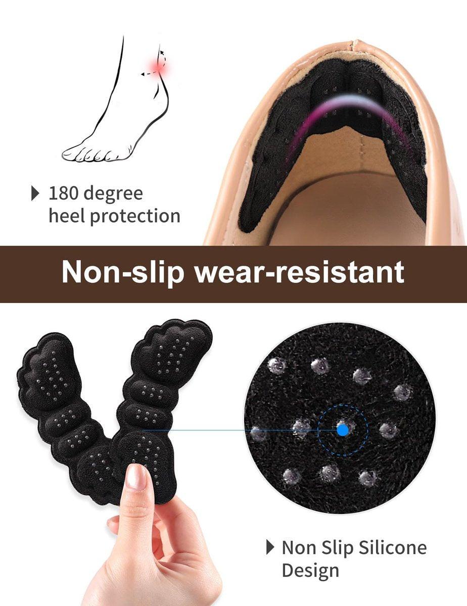 6 Paar Fersenpolster für Schuhe – Fersengriffe für Damen und Herren – Fersenkissen-Einlagen für zu große Schuhe – Ultraberuhigende Fersenschützer gegen Fersenschmerzen, Rutschen, Blasen, Reibung – Schwarz