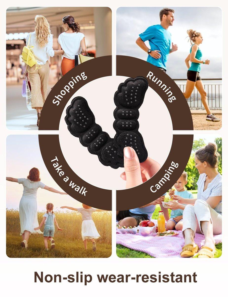 6 Paar Fersenpolster für Schuhe – Fersengriffe für Damen und Herren – Fersenkissen-Einlagen für zu große Schuhe – Ultraberuhigende Fersenschützer gegen Fersenschmerzen, Rutschen, Blasen, Reibung – Schwarz