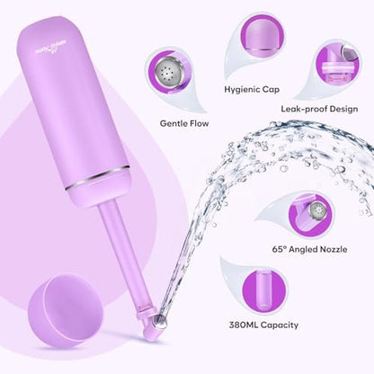 Easy@Home Tragbares Reise-Bidet EPB-01 Pink: Periflasche für die Zeit nach der Geburt – Handdusche für Damenpflege & persönliche Hygiene | 380 ml (12,8 oz)